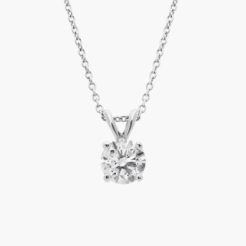 Diamond Solitaire Pendant in 14k White Gold