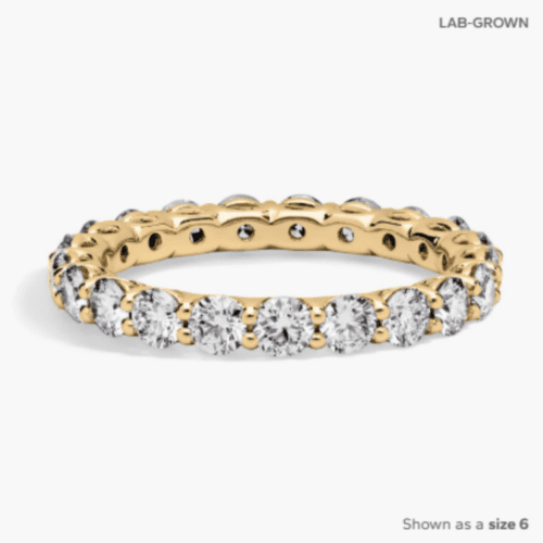 Low Dome Basket Lab-Grown Diamond Eternity Ring In 14K Yellow Gold